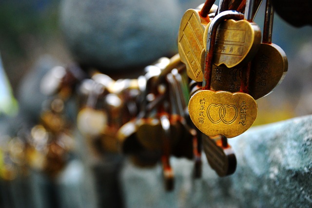 locks attached to a bridge