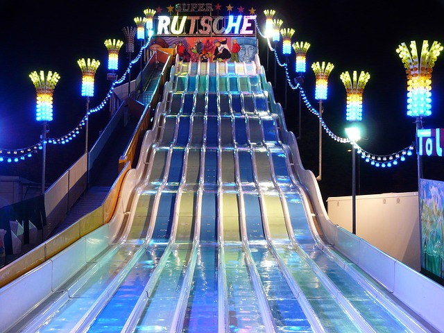 a wide slide with multiple lanes